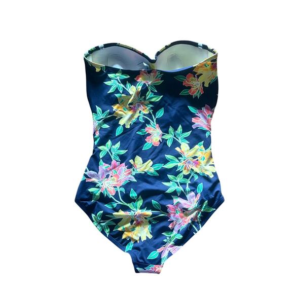 NEW Tommy Bahama Sun Lilies Twist Bandeau One-Piece Swimsuit Size 12 - Picture 4 of 6